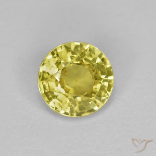 0.44ct Natural Amarillo medio Zafiro, Redondo, VS