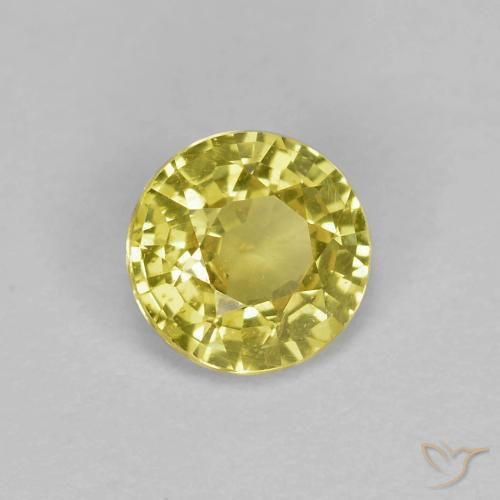 Zafiro Amarillo medio natural de 0.44 ct, Redondo, VS