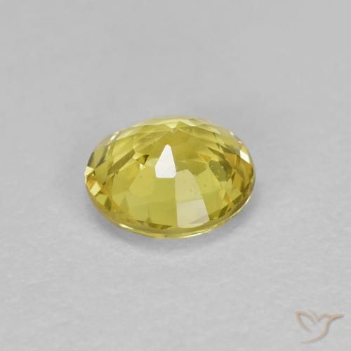 Zafiro Amarillo medio natural de 0.44 ct, Redondo, VS