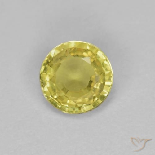 0.39ct Natural Amarillo dijón Zafiro, Redondo, VVS-VS