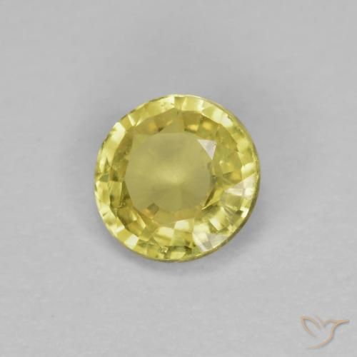 Zafiro Amarillo dijón natural de 0.39 ct, Redondo, VVS-VS