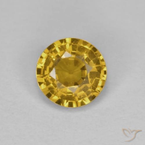0.42ct Natural Naranja dorado intenso Zafiro, Redondo, VVS-VS