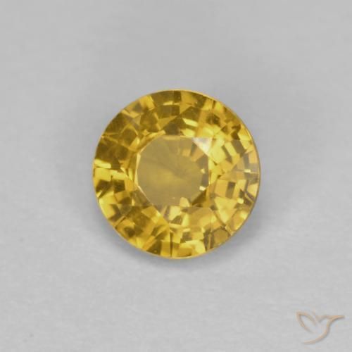 Zafiro Naranja dorado intenso natural de 0.42 ct, Redondo, VVS-VS