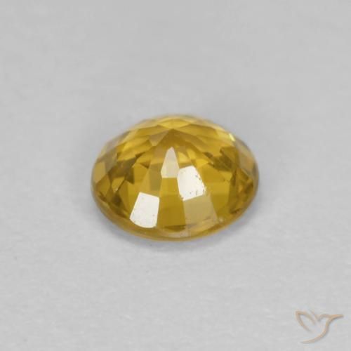 Zafiro Naranja dorado intenso natural de 0.42 ct, Redondo, VVS-VS