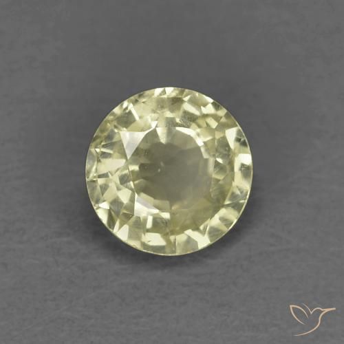 Zafiro Amarillo claro medio natural de 0.41 ct, Redondo, VS