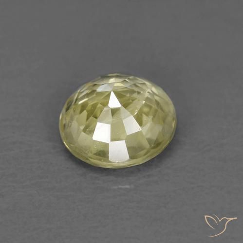 Zafiro Amarillo claro medio natural de 0.41 ct, Redondo, VS