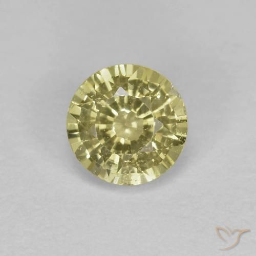 0.46ct Natural Amarillo pálido Zafiro, Redondo, VS