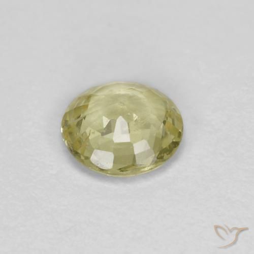 Zafiro Amarillo claro medio natural de 0.37 ct, Redondo, VS