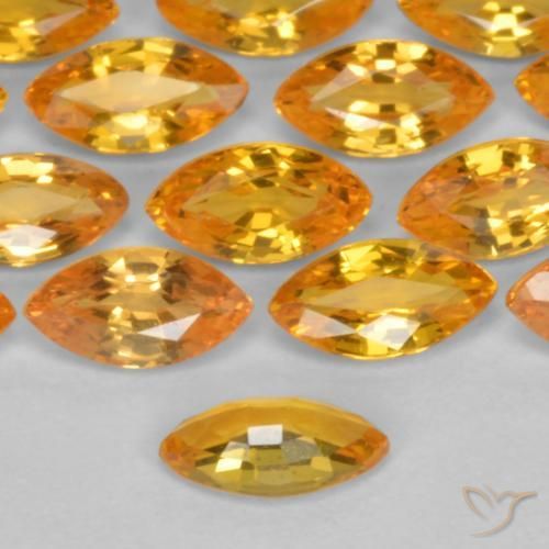 Zafiro Oro natural de 0.19 ct, Marquesa, VS