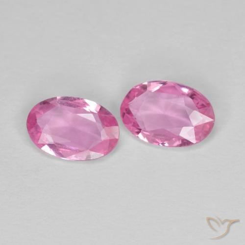 Gemas de Zafiro Rosado intenso natural de 0.78 ct, Ovalada, VS