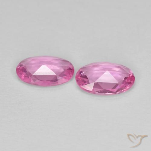 Gemas de Zafiro Rosado intenso natural de 0.78 ct, Ovalada, VS