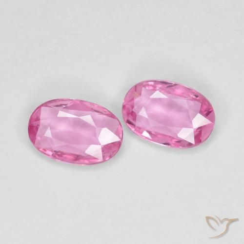 Gemas de Zafiro Rosado medio natural de 0.90 ct, Ovalada, VS
