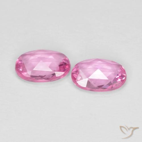 Gemas de Zafiro Rosado medio natural de 0.90 ct, Ovalada, VS