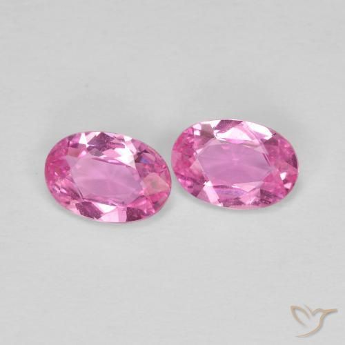 Gemas de Zafiro Rosado medio natural de 0.85 ct, Ovalada, VS