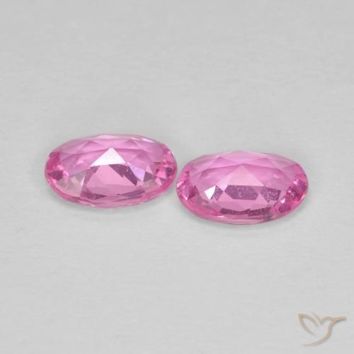 Gemas de Zafiro Rosado medio natural de 0.85 ct, Ovalada, VS