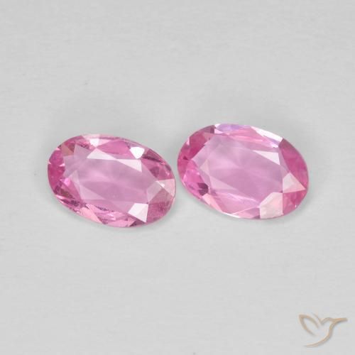 Gemas de Zafiro Rosado medio natural de 0.69 ct, Ovalada, VS