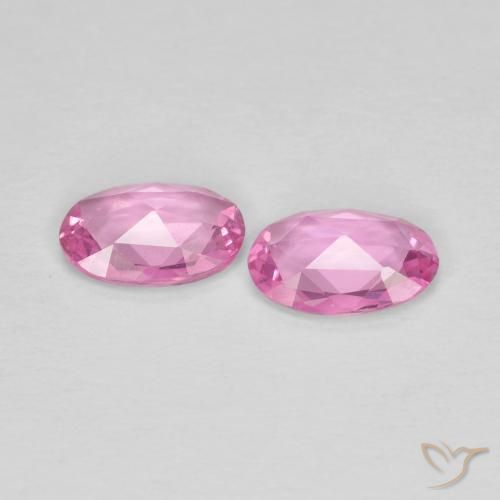 Gemas de Zafiro Rosado medio natural de 0.69 ct, Ovalada, VS