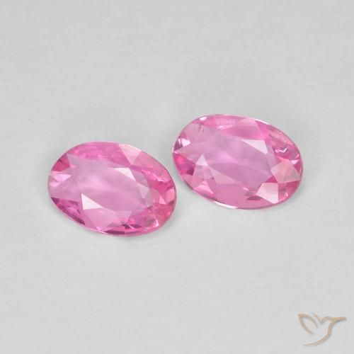 Gemas de Zafiro Rosado medio natural de 0.68 ct, Ovalada, VS