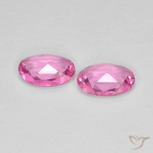 Gemas de Zafiro Rosado medio natural de 0.68 ct, Ovalada, VS
