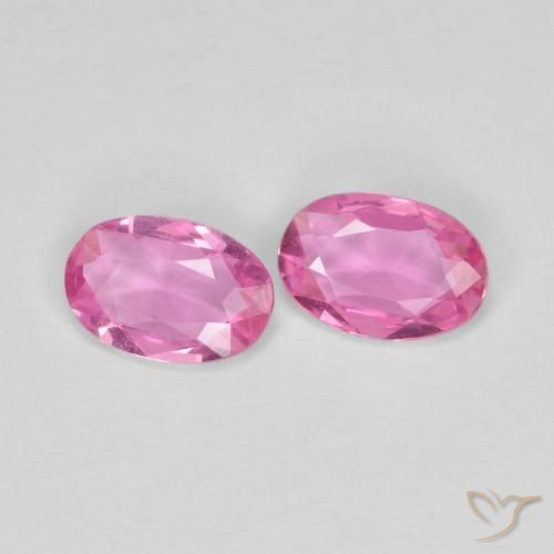Gemas de Zafiro Rosado medio natural de 0.77 ct, Ovalada, VVS-VS