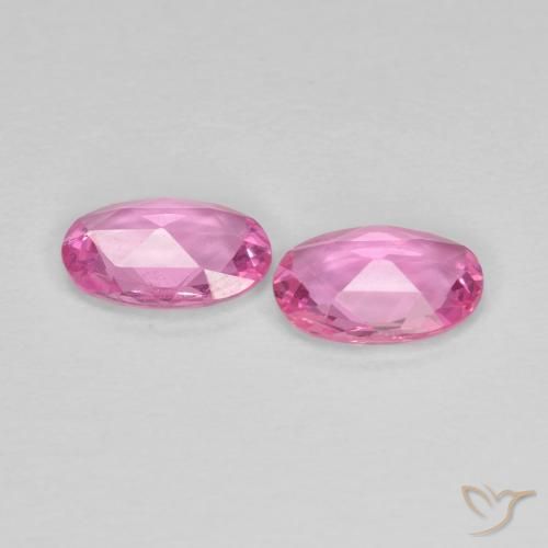 Gemas de Zafiro Rosado medio natural de 0.77 ct, Ovalada, VVS-VS