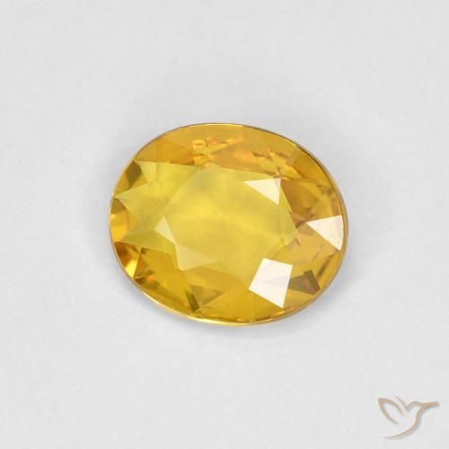 Zafiro Dorado natural de 0.55 ct, Ovalada, VVS