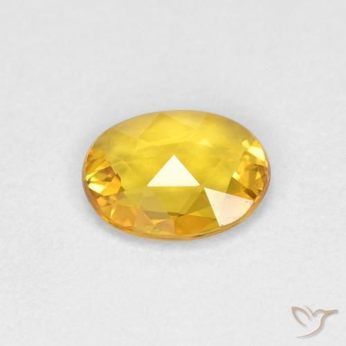 Zafiro Dorado natural de 0.55 ct, Ovalada, VVS