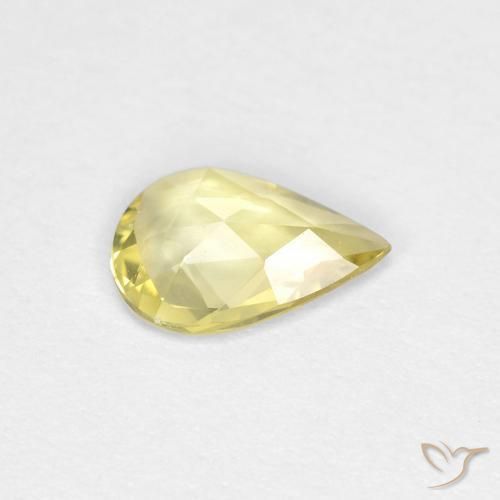Zafiro Amarillo claro natural de 0.45 ct, En forma de pera, VVS