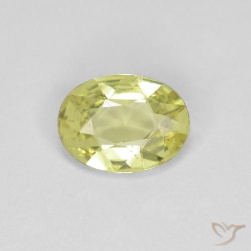 0.66ct Natural Amarillo verdoso claro Zafiro, Ovalada, VS
