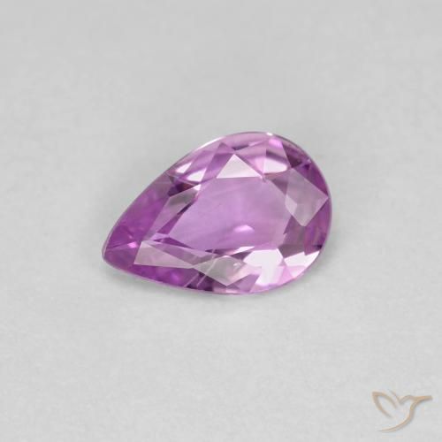0.48ct Natural Púrpura medio Zafiro, En forma de pera, VS