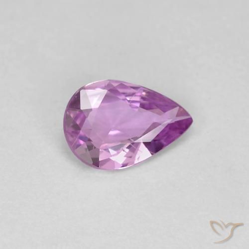 Zafiro Púrpura medio natural de 0.48 ct, En forma de pera, VS