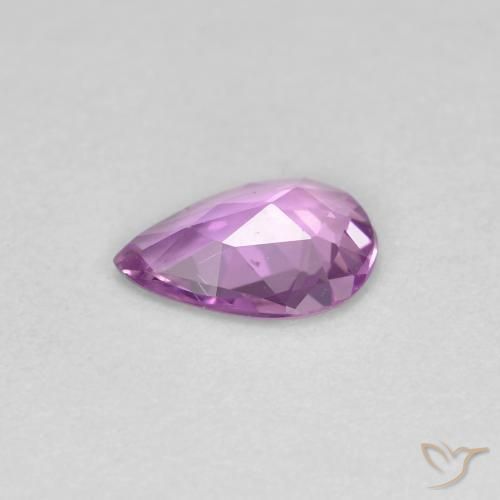 Zafiro Púrpura medio natural de 0.48 ct, En forma de pera, VS