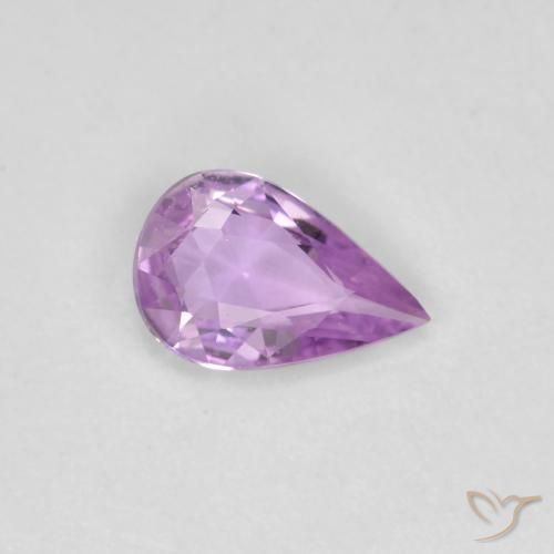 Zafiro Lila natural de 0.50 ct, En forma de pera, VS