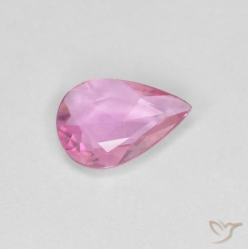 Zafiro Rosado intenso natural de 0.52 ct, En forma de pera, VVS