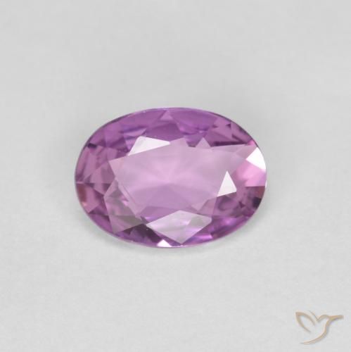 0.70ct Natural Púrpura violeta rosáceo Zafiro, Ovalada, VVS