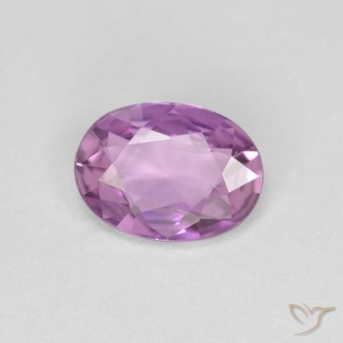 Zafiro Púrpura violeta rosáceo natural de 0.70 ct, Ovalada, VVS