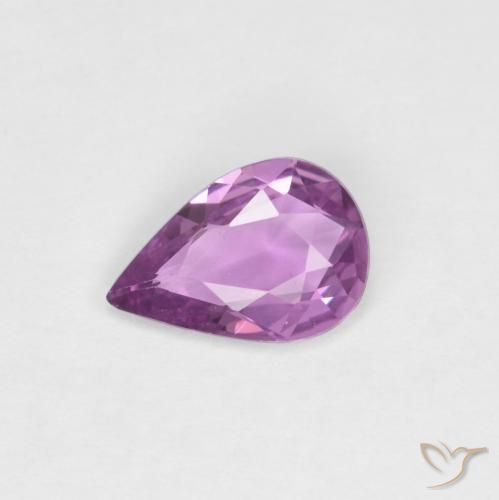 0.55ct Natural Púrpura violeta rosáceo Zafiro, En forma de pera, VVS
