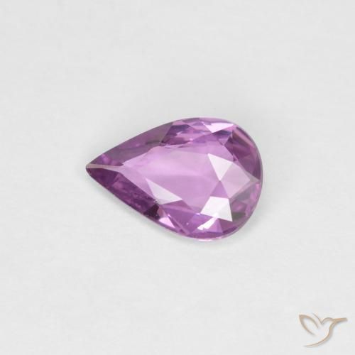 Zafiro Púrpura violeta rosáceo natural de 0.55 ct, En forma de pera, VVS