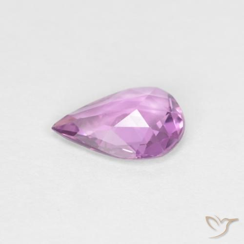 Zafiro Púrpura violeta rosáceo natural de 0.55 ct, En forma de pera, VVS
