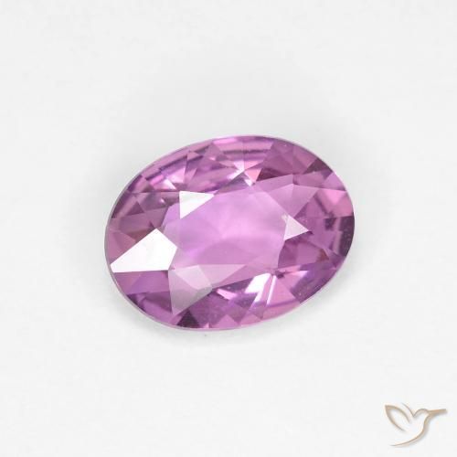 Zafiro Púrpura claro medio natural de 0.71 ct, Ovalada, VVS-VS