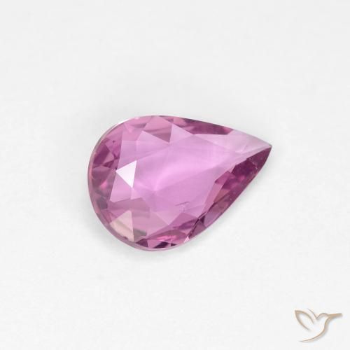 Zafiro Rosado púrpura real natural de 0.51 ct, En forma de pera, VVS-VS