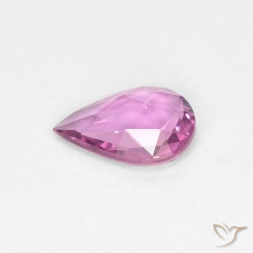 Zafiro Rosado púrpura real natural de 0.51 ct, En forma de pera, VVS-VS