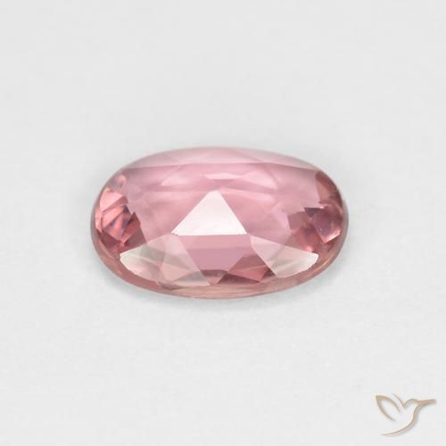 Zafiro Rosado cálido claro natural de 0.83 ct, Ovalada, VVS-VS