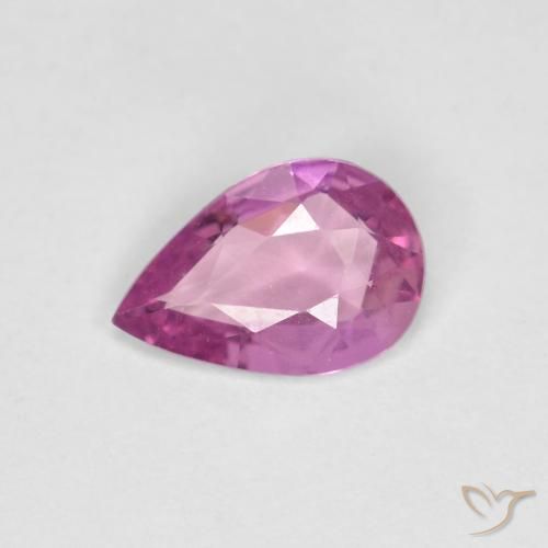 0.43ct Natural Púrpura intenso Zafiro, En forma de pera, VVS-VS