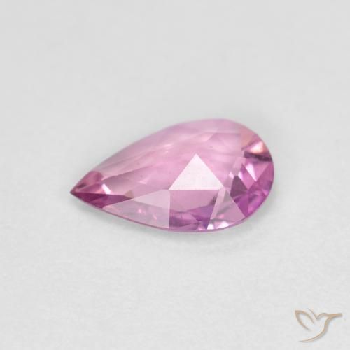 Zafiro Púrpura intenso natural de 0.43 ct, En forma de pera, VVS-VS