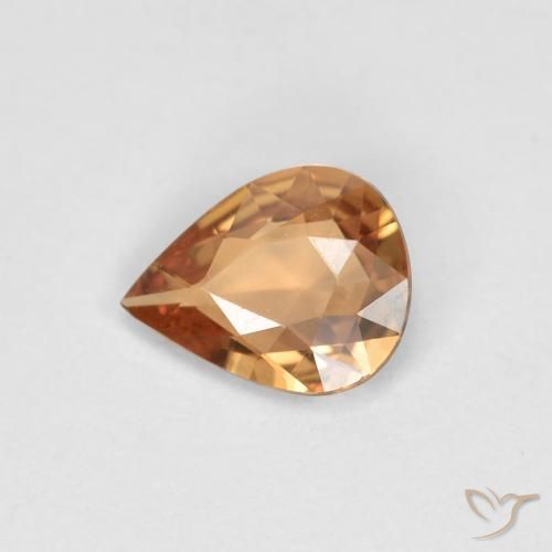 0.46ct Natural Dorado naranja Zafiro, En forma de pera, VVS-VS