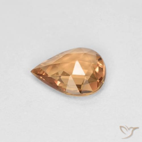 Zafiro Dorado naranja natural de 0.46 ct, En forma de pera, VVS-VS