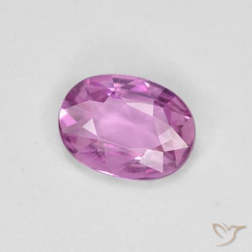 Zafiro Púrpura rosáceo intenso natural de 0.71 ct, Ovalada, VVS-VS