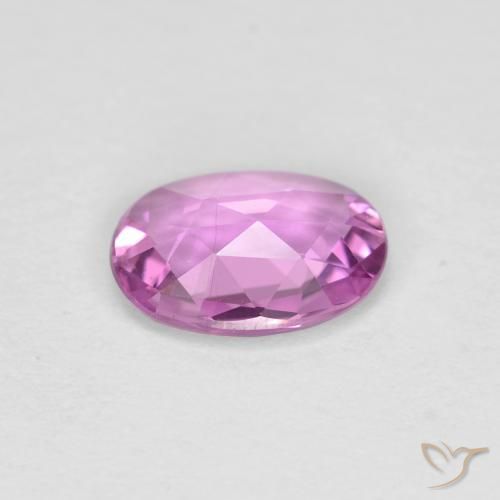 Zafiro Púrpura rosáceo intenso natural de 0.71 ct, Ovalada, VVS-VS
