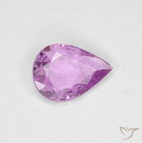 Zafiro Púrpura rosáceo intenso natural de 0.53 ct, En forma de pera, VVS-VS